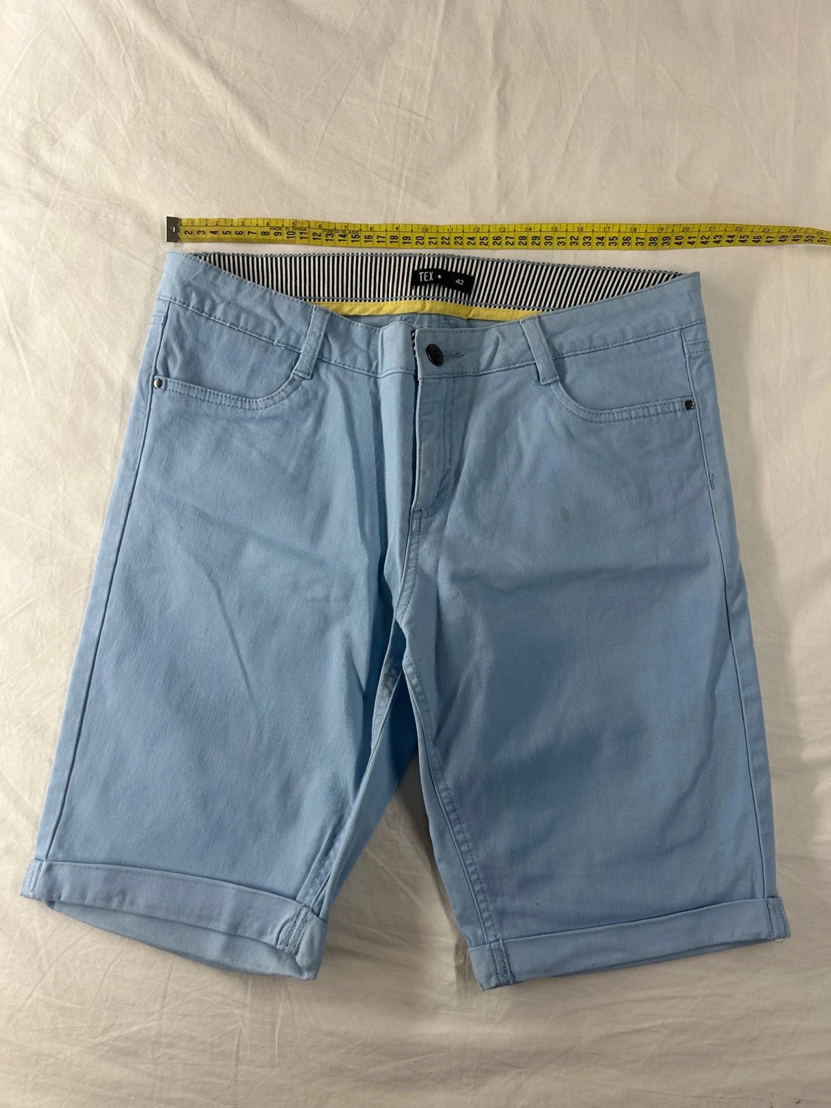Short en jean bleu turquoise tex taille 42